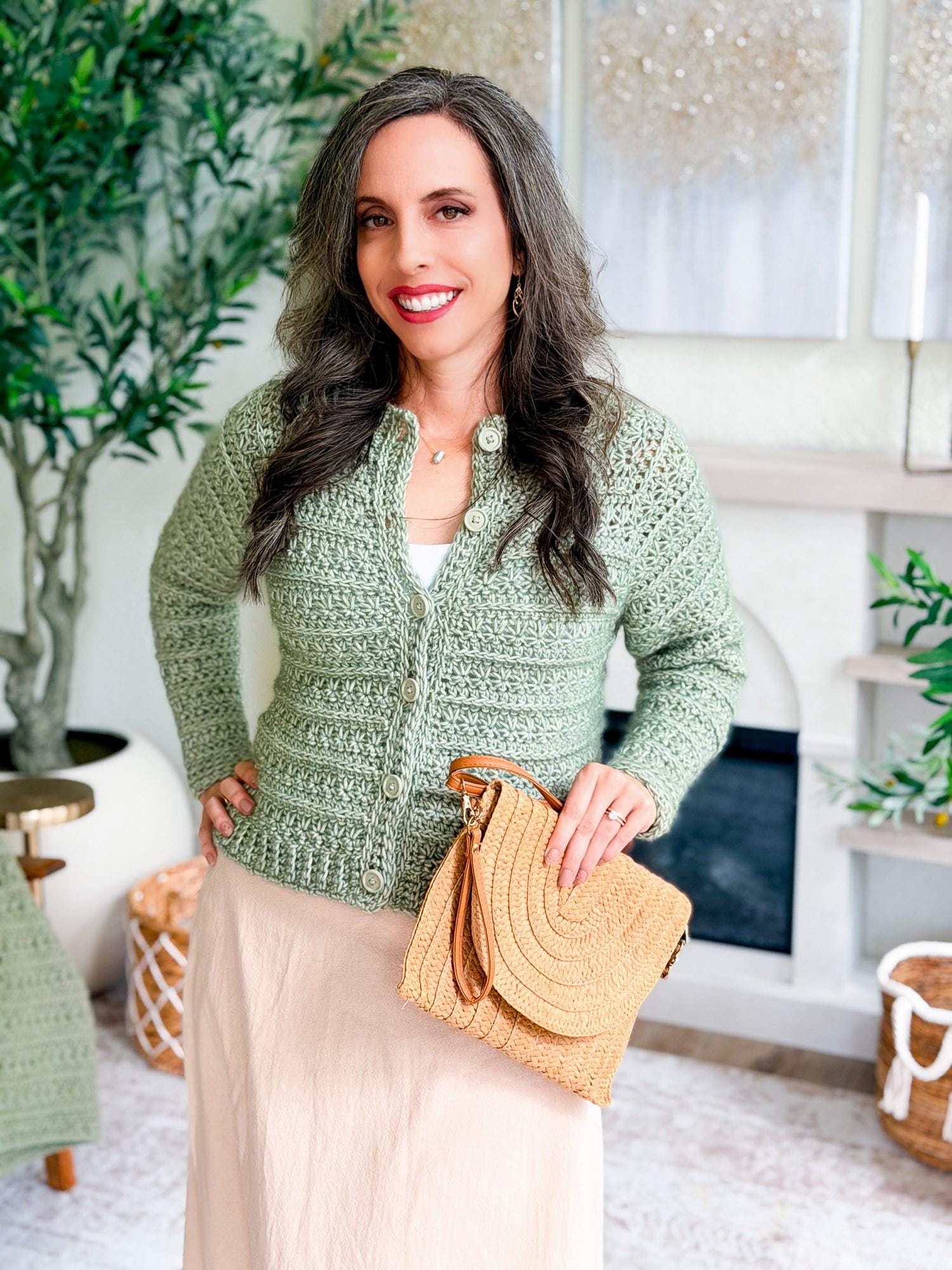 CROCHET PATTERN + VIDEO Petal Loop Stitch Crochet Cardigan Pattern, Textured Crochet Sweater, Easy Crochet Pattern, Modern Crochet Garment