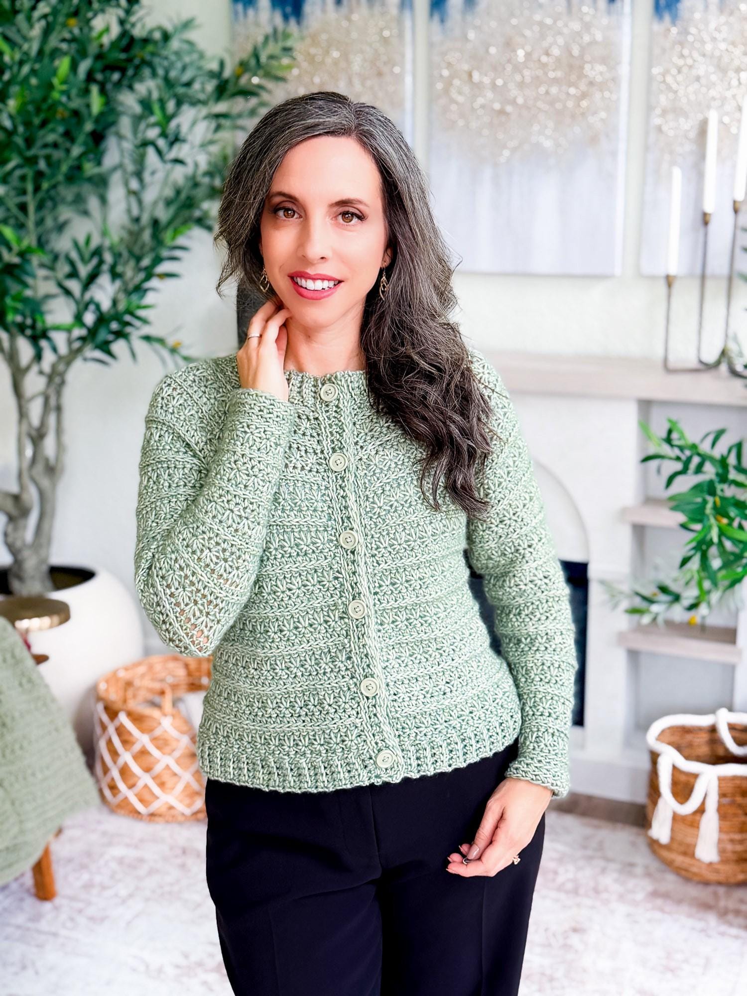 CROCHET PATTERN + VIDEO Petal Loop Stitch Crochet Cardigan Pattern, Textured Crochet Sweater, Easy Crochet Pattern, Modern Crochet Garment