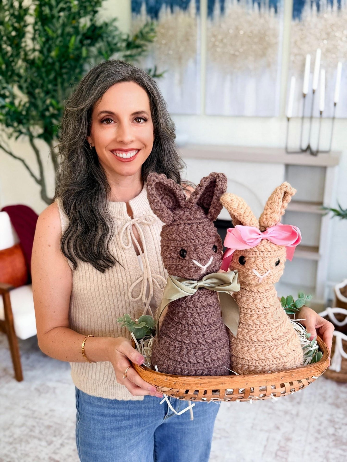 CROCHET PATTERN + VIDEO Wheat Stitch Bunny Crochet Pattern (Pdf + Video Tutorial)