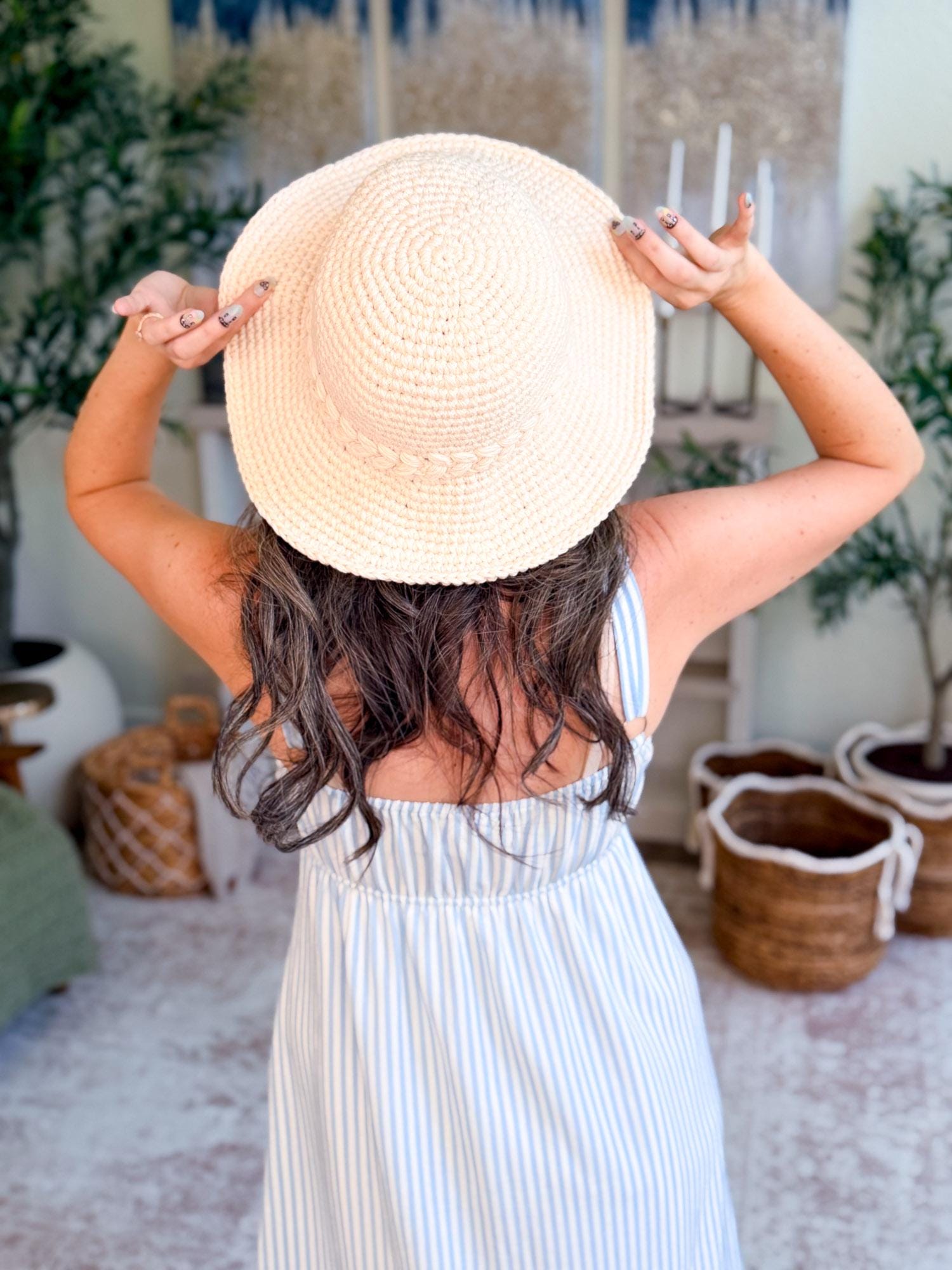 CROCHET PATTERN + VIDEO Wheatfield Sun Hat | Wheat Stitch Brim | 7 Sizes Newborn to Adult | Instant Pdf Download