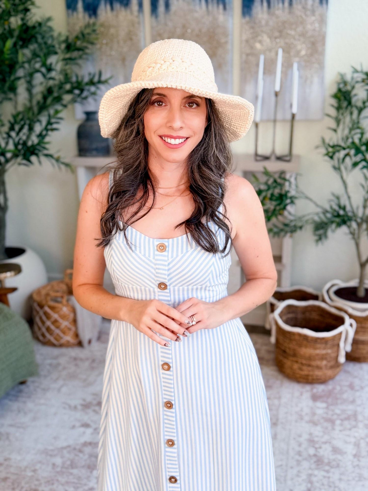 CROCHET PATTERN + VIDEO Wheatfield Sun Hat | Wheat Stitch Brim | 7 Sizes Newborn to Adult | Instant Pdf Download