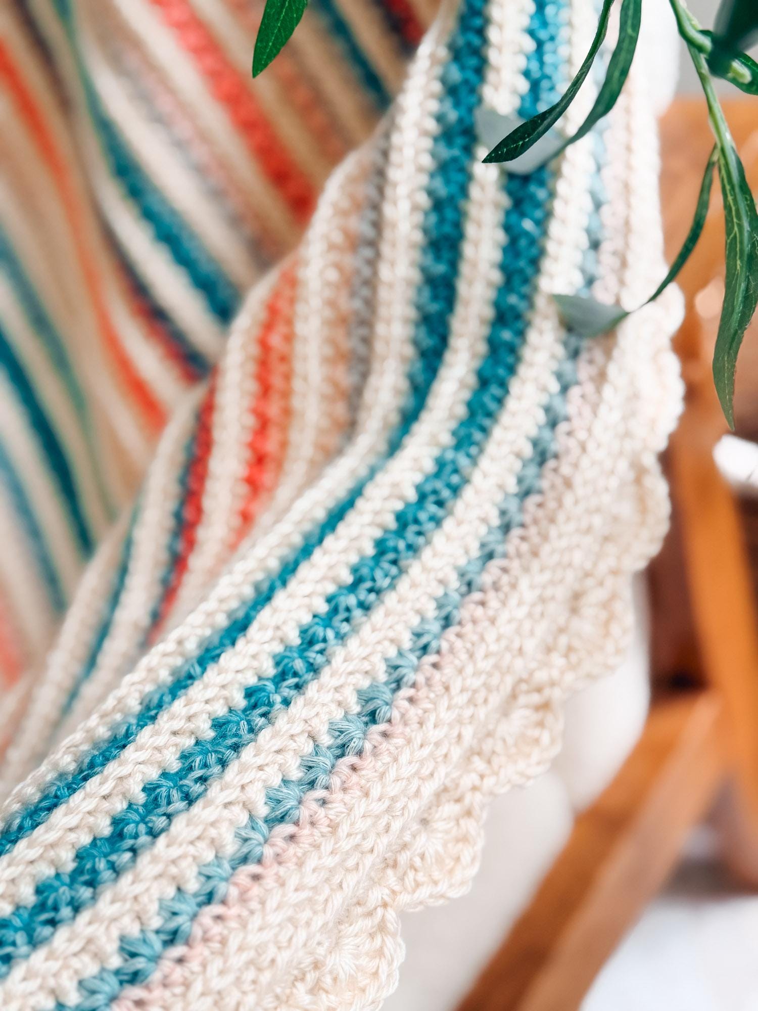 CROCHET PATTERN + VIDEO Striped Petal Loop Blanket | Textured Two-Color Stripe | 15 Sizes Lovey to King | Instant Pdf Download