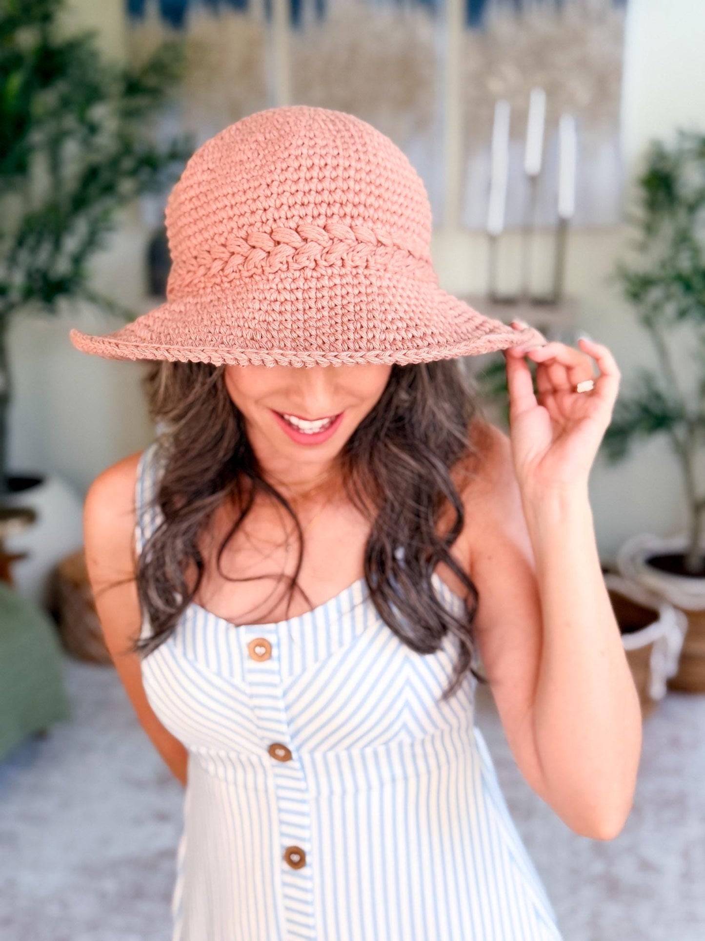 CROCHET PATTERN + VIDEO Wheatfield Sun Hat | Wheat Stitch Brim | 7 Sizes Newborn to Adult | Instant Pdf Download