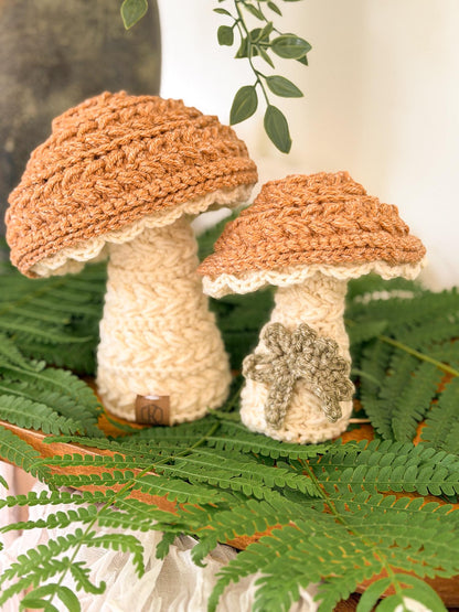 CROCHET PATTERN + VIDEO Wheat Stitch Mushrooms | Puff Stitch Amigurumi | Two Sizes | Woodland Home Decor | Instant Pdf Download