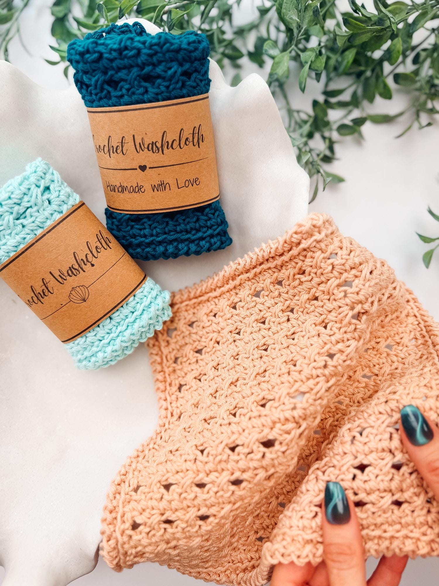 CROCHET PATTERN + VIDEO Reed Crossover Stitch Washcloth | 2 Sizes | Textured Cotton | Instant Pdf Download