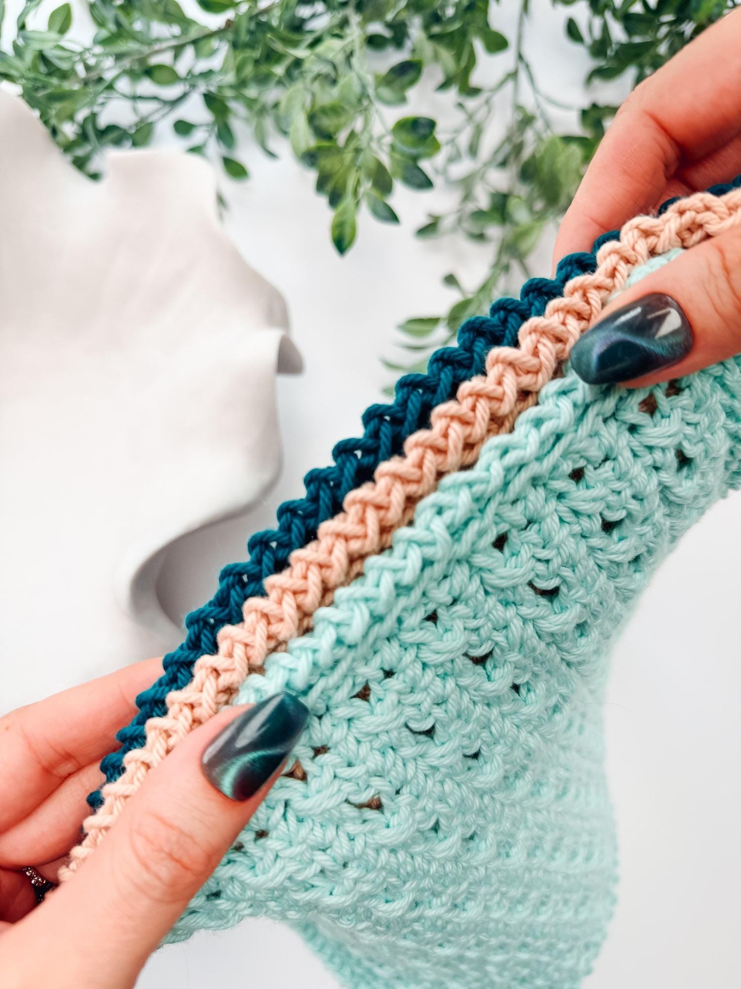 CROCHET PATTERN + VIDEO Reed Crossover Stitch Washcloth | 2 Sizes | Textured Cotton | Instant Pdf Download