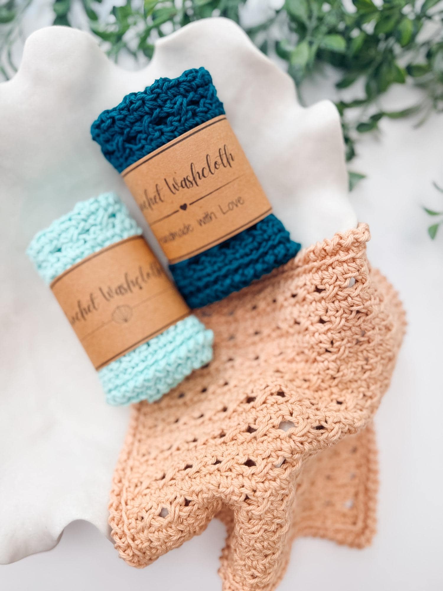 CROCHET PATTERN + VIDEO Reed Crossover Stitch Washcloth | 2 Sizes | Textured Cotton | Instant Pdf Download
