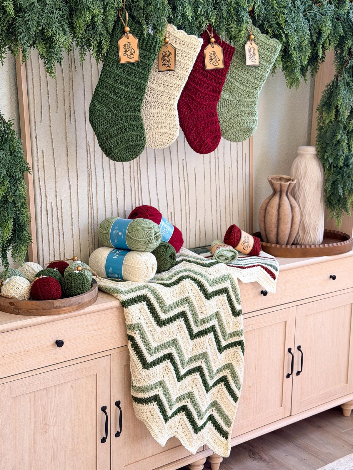 CROCHET PATTERN + VIDEO Petal Loop Stitch Stocking | Textured Christmas Stocking | One Size | Holiday Home Decor | Instant Pdf Download