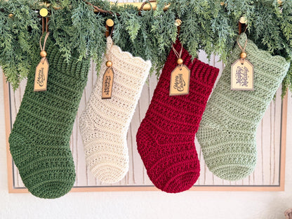 CROCHET PATTERN + VIDEO Petal Loop Stitch Stocking | Textured Christmas Stocking | One Size | Holiday Home Decor | Instant Pdf Download
