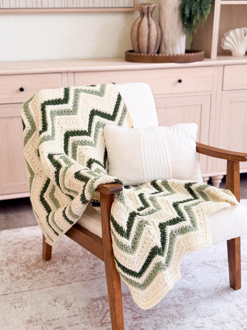 CROCHET PATTERN + VIDEO Petal Loop Chevron Blanket | Textured Chevron Stripe | 15 Sizes Lovey to King | Cozy Throw | Instant Pdf Download
