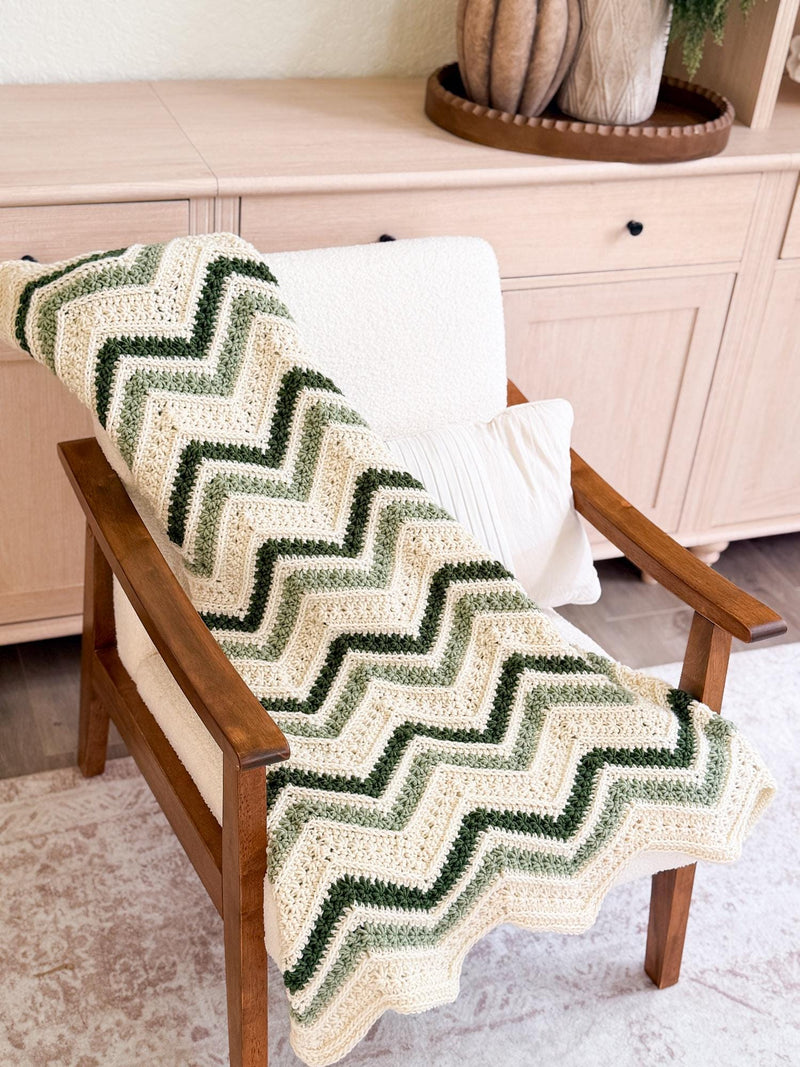 CROCHET PATTERN + VIDEO Petal Loop Chevron Blanket | Textured Chevron Stripe | 15 Sizes Lovey to King | Cozy Throw | Instant Pdf Download