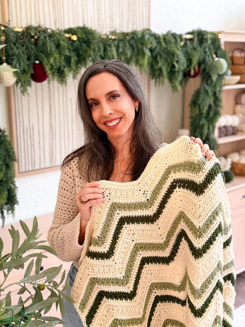 CROCHET PATTERN + VIDEO Petal Loop Chevron Blanket | Textured Chevron Stripe | 15 Sizes Lovey to King | Cozy Throw | Instant Pdf Download