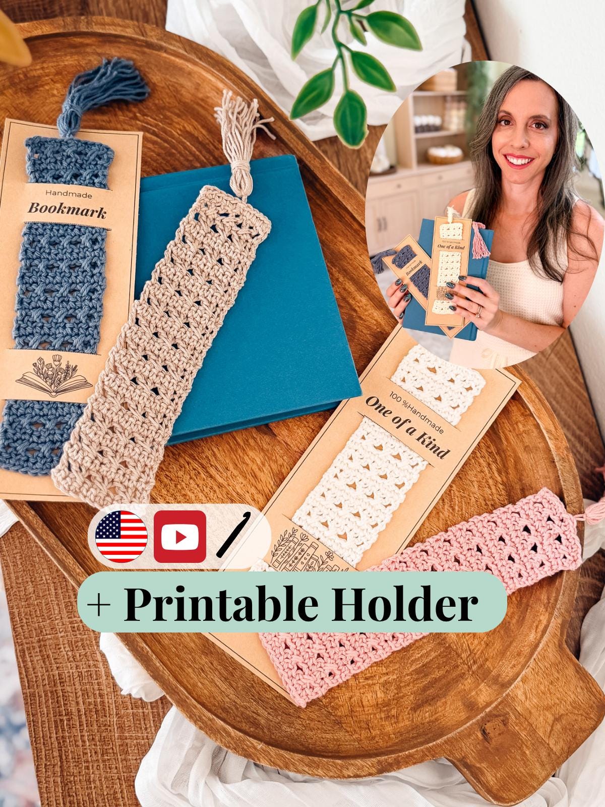 CROCHET PATTERN + VIDEO Reed Crochet Bookmark | Reed Crossover Stitch | Easy Lace Texture | Gift for Readers | Instant Pdf Download
