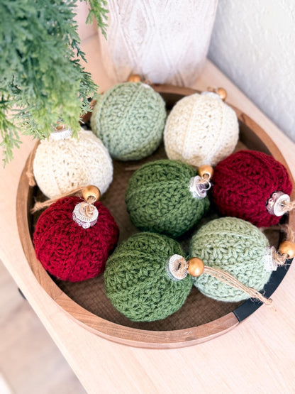 CROCHET PATTERN + VIDEO Petal Loop Stitch Ornament | Christmas Ball Cover | 4 Sizes | Textured Holiday Decor | Instant Pdf Download
