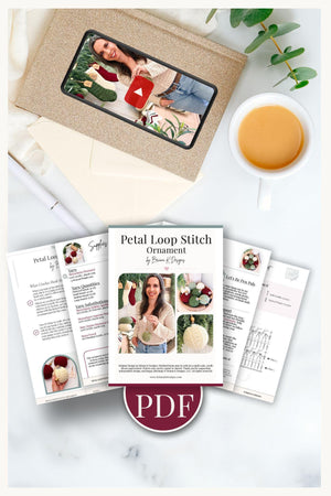CROCHET PATTERN + VIDEO Petal Loop Stitch Ornament | Christmas Ball Cover | 4 Sizes | Textured Holiday Decor | Instant Pdf Download