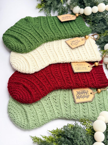 CROCHET PATTERN + VIDEO Petal Loop Stitch Stocking | Textured Christmas Stocking | One Size | Holiday Home Decor | Instant Pdf Download