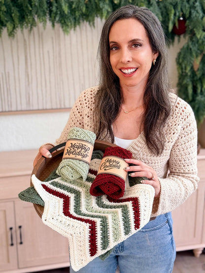 CROCHET PATTERN + VIDEO Chevron Petal Loop Washcloth | Christmas Gift | Cotton Dishcloth | Easy Holiday Make | Instant Pdf Download