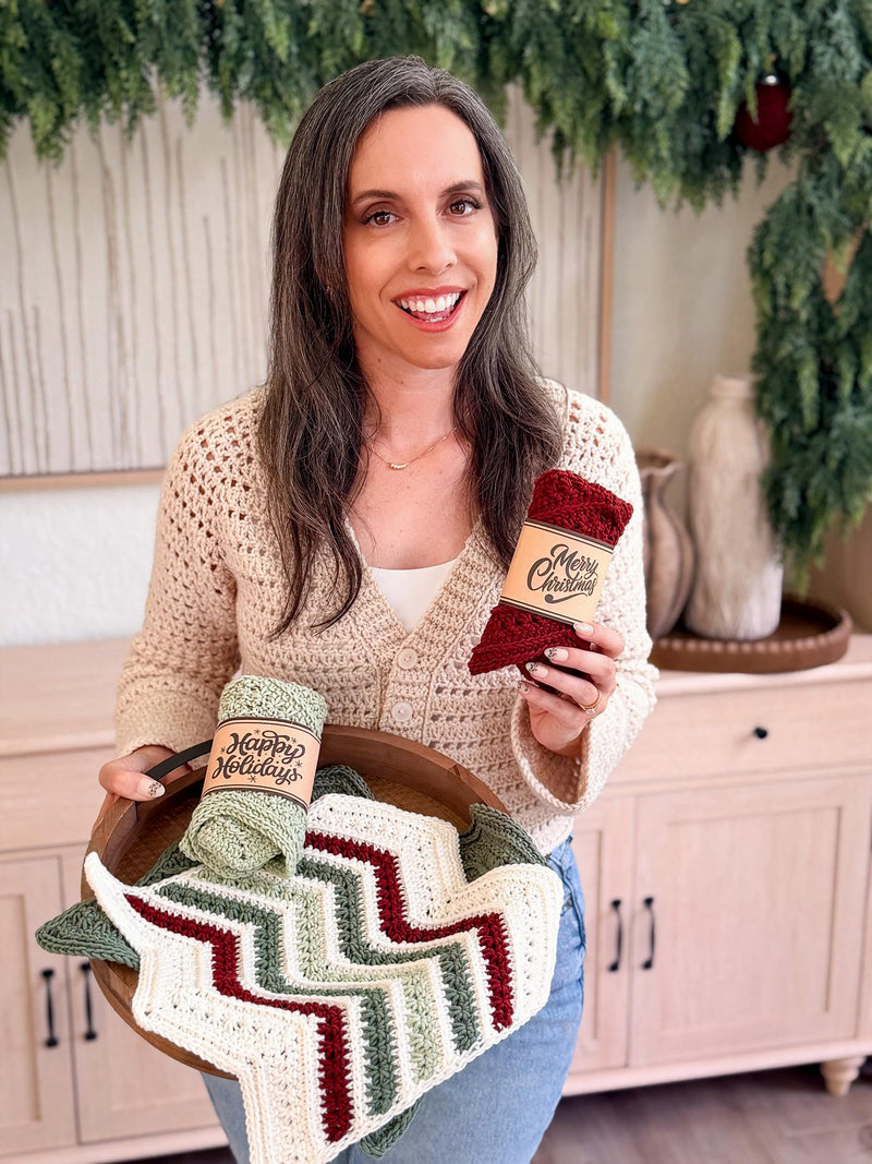 CROCHET PATTERN + VIDEO Chevron Petal Loop Washcloth | Christmas Gift | Cotton Dishcloth | Easy Holiday Make | Instant Pdf Download