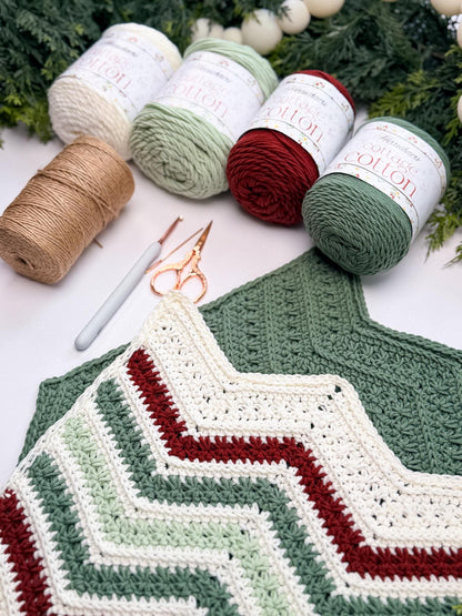 CROCHET PATTERN + VIDEO Chevron Petal Loop Washcloth | Christmas Gift | Cotton Dishcloth | Easy Holiday Make | Instant Pdf Download