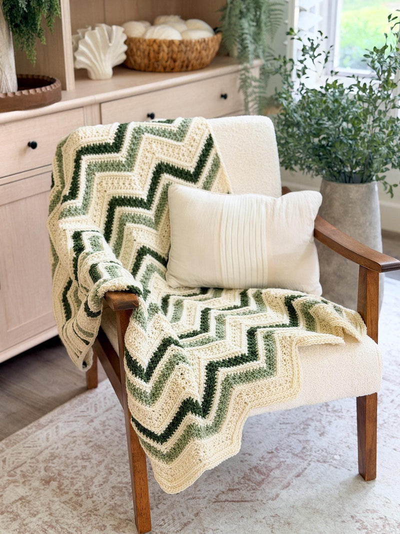 CROCHET PATTERN + VIDEO Petal Loop Chevron Blanket | Textured Chevron Stripe | 15 Sizes Lovey to King | Cozy Throw | Instant Pdf Download
