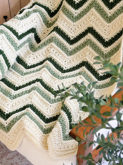 CROCHET PATTERN + VIDEO Petal Loop Chevron Blanket | Textured Chevron Stripe | 15 Sizes Lovey to King | Cozy Throw | Instant Pdf Download