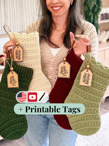 Christmas in July Crochet Pattern Bundle | Petal Loop Stitch Holiday Set | Stocking Ornament Blanket Washcloth | Bonus Printables