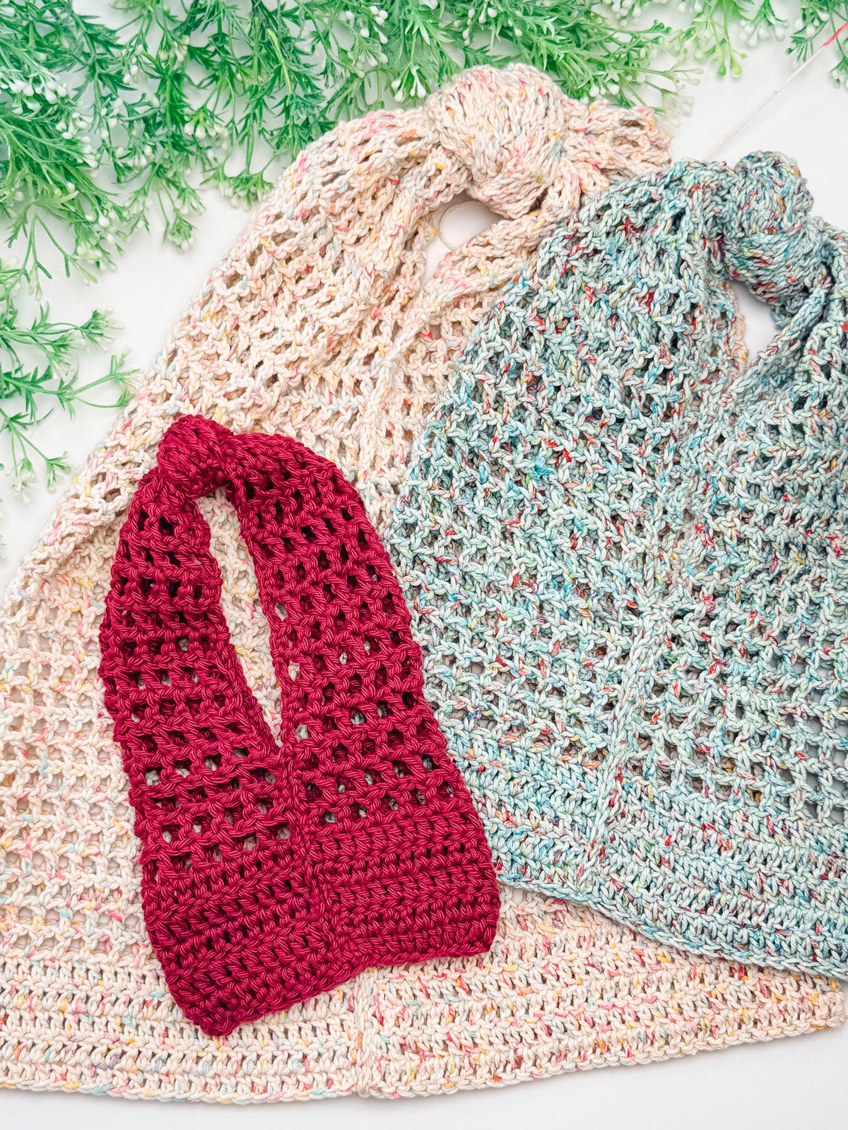 CROCHET PATTERN + VIDEO Knotted Mesh Crochet Bag | Easy Mesh Market Bag | Beach Tote and Project Bag | 3 Sizes | Instant Pdf Download