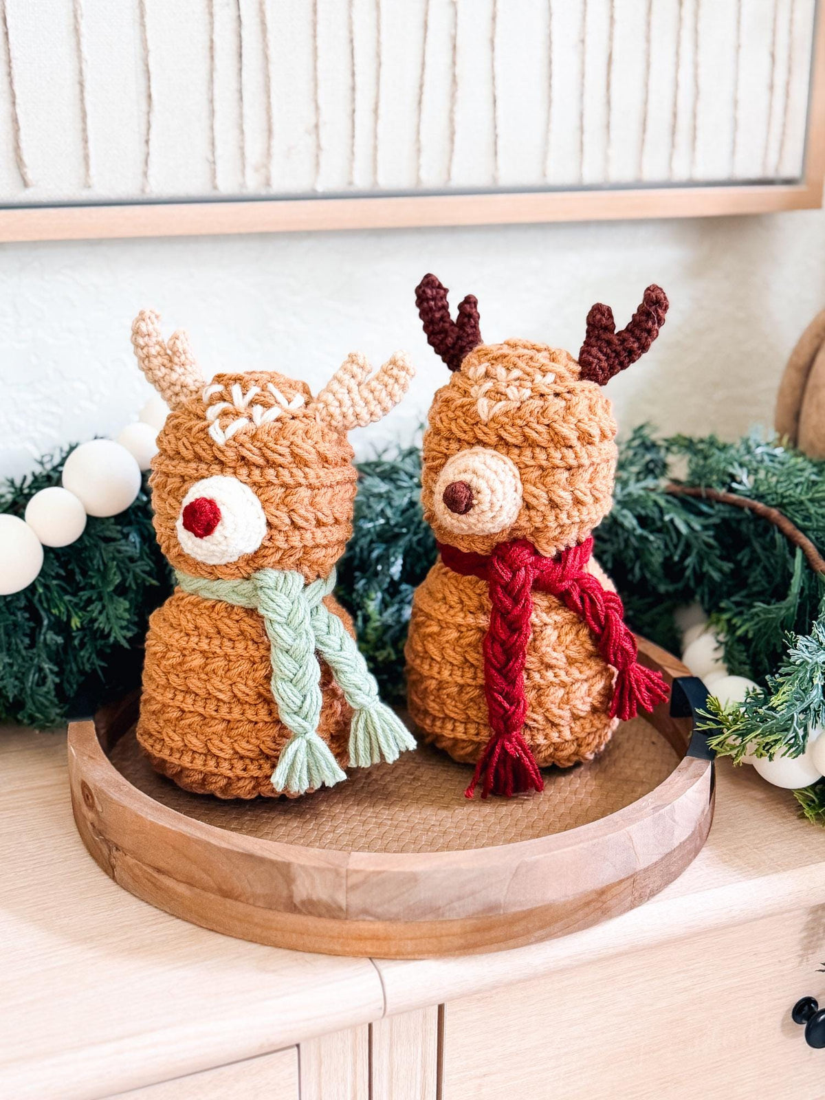 CROCHET PATTERN + VIDEO Wheat Stitch Reindeer | Textured Amigurumi | Worsted Weight | Christmas Decor | Instant Pdf Download