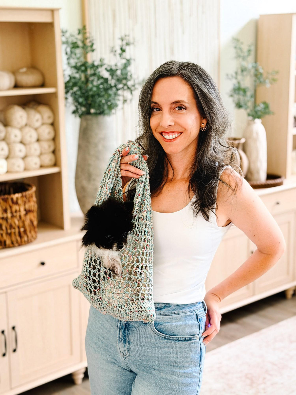 CROCHET PATTERN + VIDEO Knotted Mesh Crochet Bag | Easy Mesh Market Bag | Beach Tote and Project Bag | 3 Sizes | Instant Pdf Download