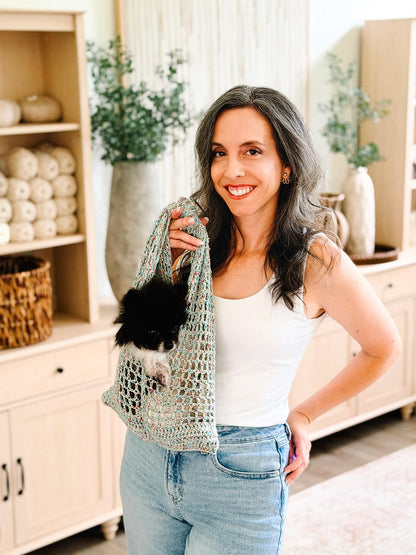 CROCHET PATTERN + VIDEO Knotted Mesh Crochet Bag | Easy Mesh Market Bag | Beach Tote and Project Bag | 3 Sizes | Instant Pdf Download