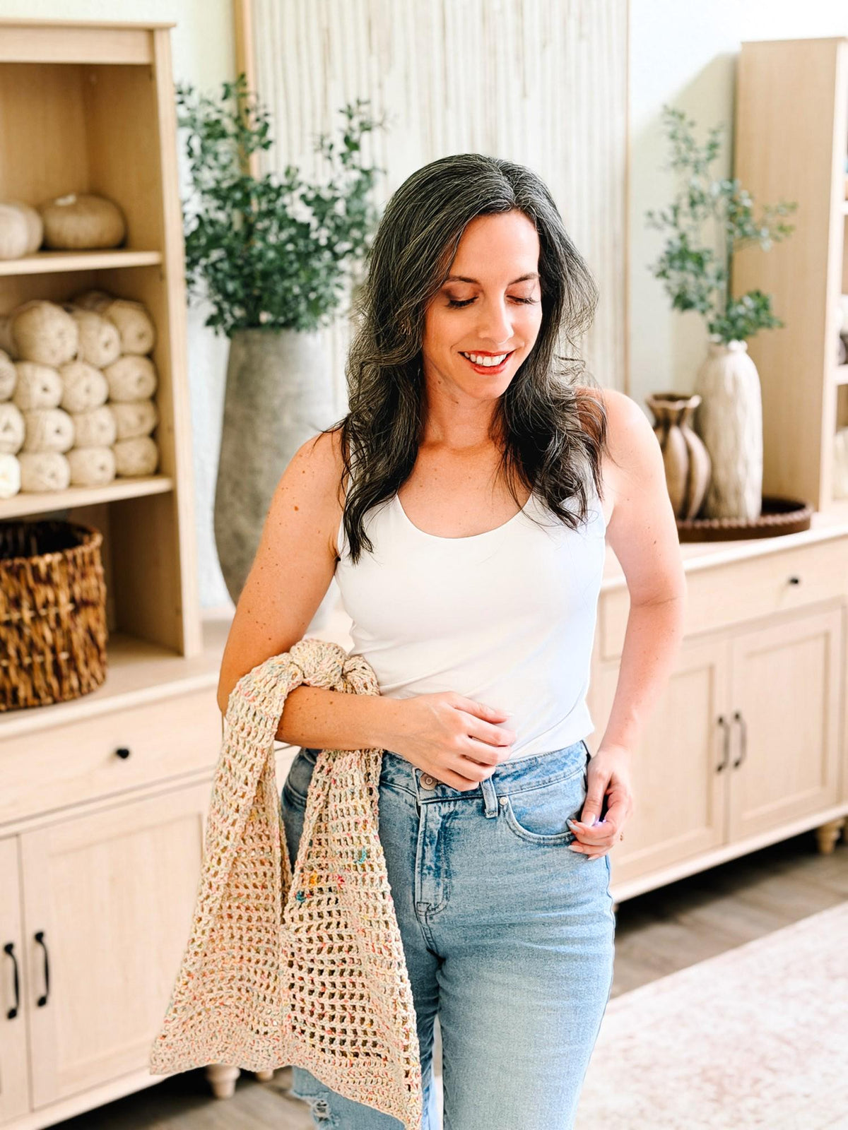 CROCHET PATTERN + VIDEO Knotted Mesh Crochet Bag | Easy Mesh Market Bag | Beach Tote and Project Bag | 3 Sizes | Instant Pdf Download