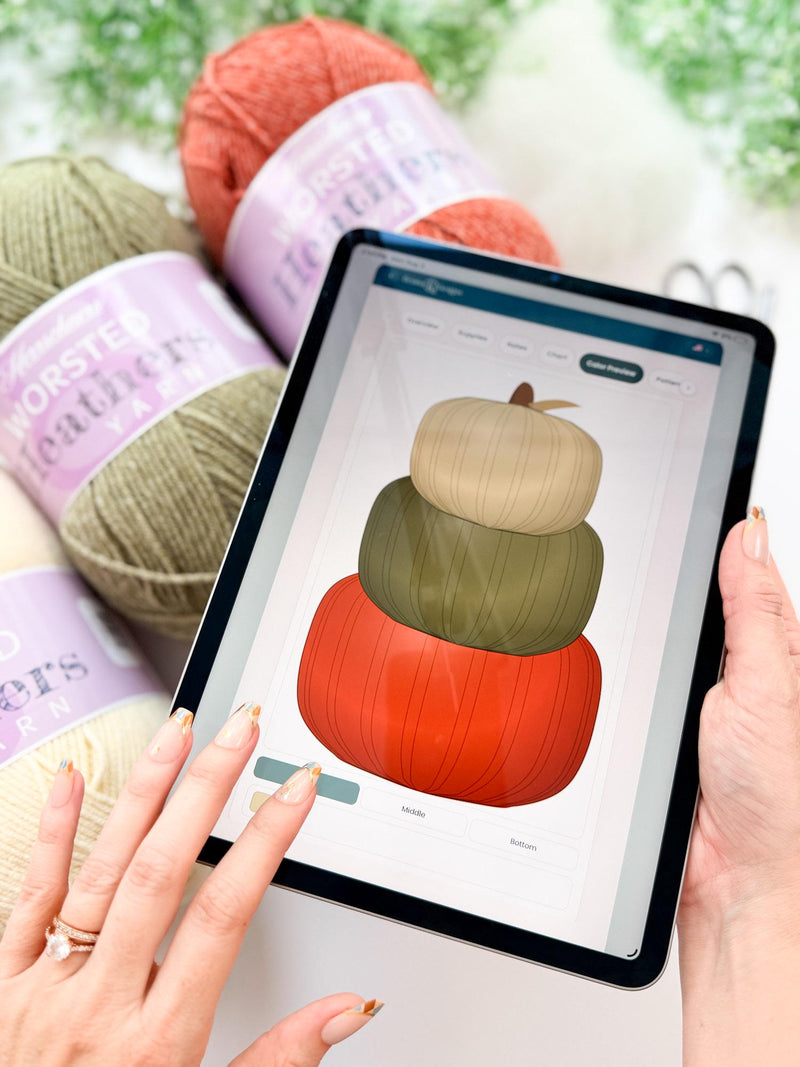 CROCHET PATTERN + APP and Video, Petal Loop Stitch Pumpkin | Stacking Fall Pumpkins | 3 Sizes | Textured Pumpkin Decor | Instant Download
