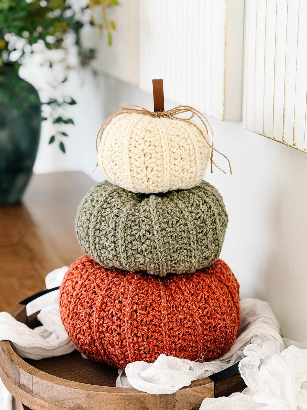 CROCHET PATTERN + APP and Video, Petal Loop Stitch Pumpkin | Stacking Fall Pumpkins | 3 Sizes | Textured Pumpkin Decor | Instant Download