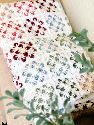 CROCHET PATTERN + VIDEO Blossom Granny Square Blanket | Flower Granny Square Afghan | 9 Sizes Lovey to Twin | Instant Pdf Download