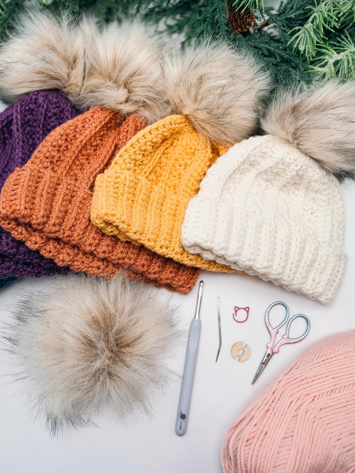 Petal Loop Crochet Beanie pattern