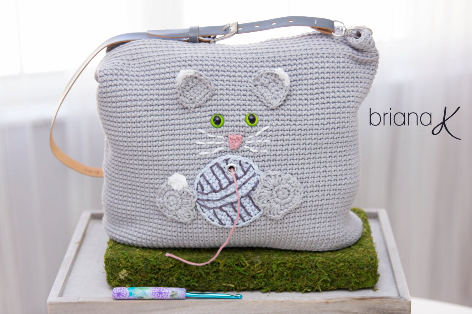 CROCHET PATTERN Cat Yarn Crafter Bag Crochet Pattern. Perfect for organizing your yarn! Purse, Tote, Instant PDF Download
