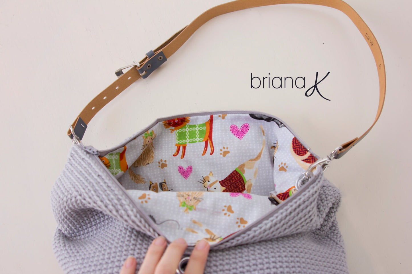 CROCHET PATTERN Cat Yarn Crafter Bag Crochet Pattern. Perfect for organizing your yarn! Purse, Tote, Instant PDF Download