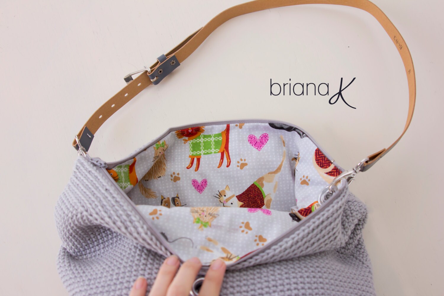 CROCHET PATTERN Cat Yarn Crafter Bag Crochet Pattern. Perfect for organizing your yarn! Purse, Tote, Instant PDF Download