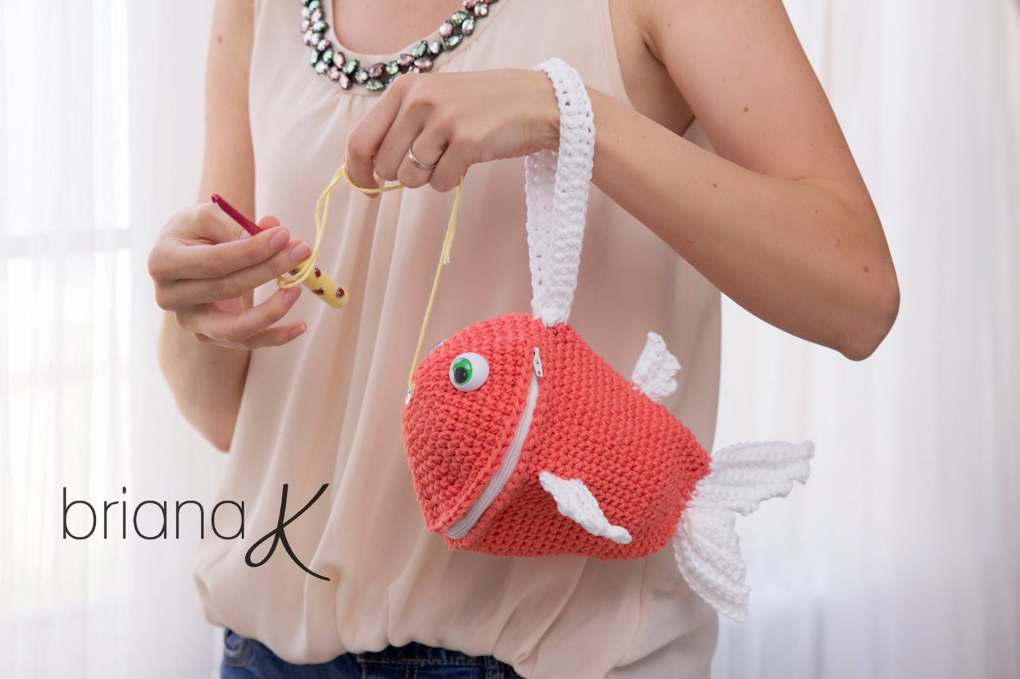 CROCHET PATTERN Fish Yarn Crafter Bag Wristlet Crochet Pattern, Purse, Tote, Instant Download