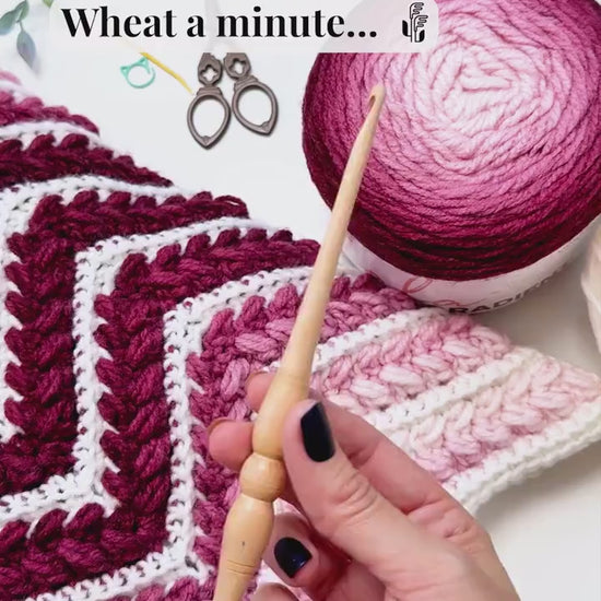 CROCHET PATTERN + VIDEO Wheat Stitch™ Ripple Blanket Crochet Pattern | Chevron Throw in 10 Sizes and Includes a Crochet Stitch Chart