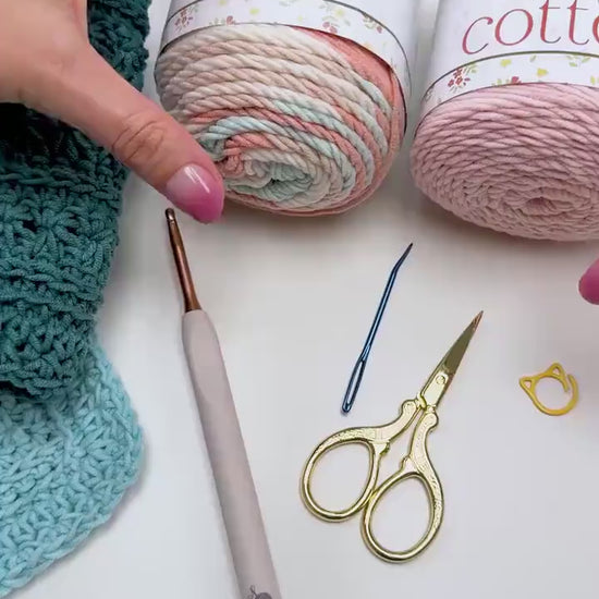 CROCHET PATTERN + VIDEO Petal Loop Stitch Washcloth Crochet Pattern + Label | Textured Dishcloth Pattern | Beginner Crochet Cotton Dishcloth