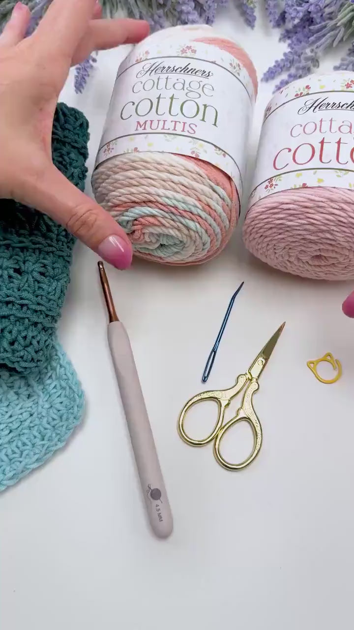 CROCHET PATTERN + VIDEO Petal Loop Stitch Washcloth Crochet Pattern + Label | Textured Dishcloth Pattern | Beginner Crochet Cotton Dishcloth