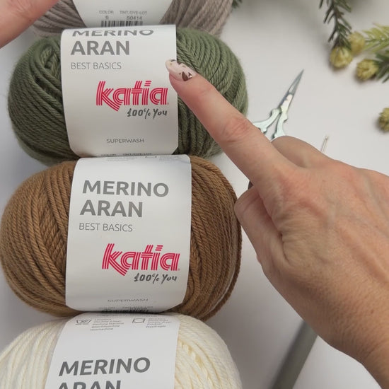 Video of the Katia Merino Aran yarn used for the Ripple Crochet Ruana