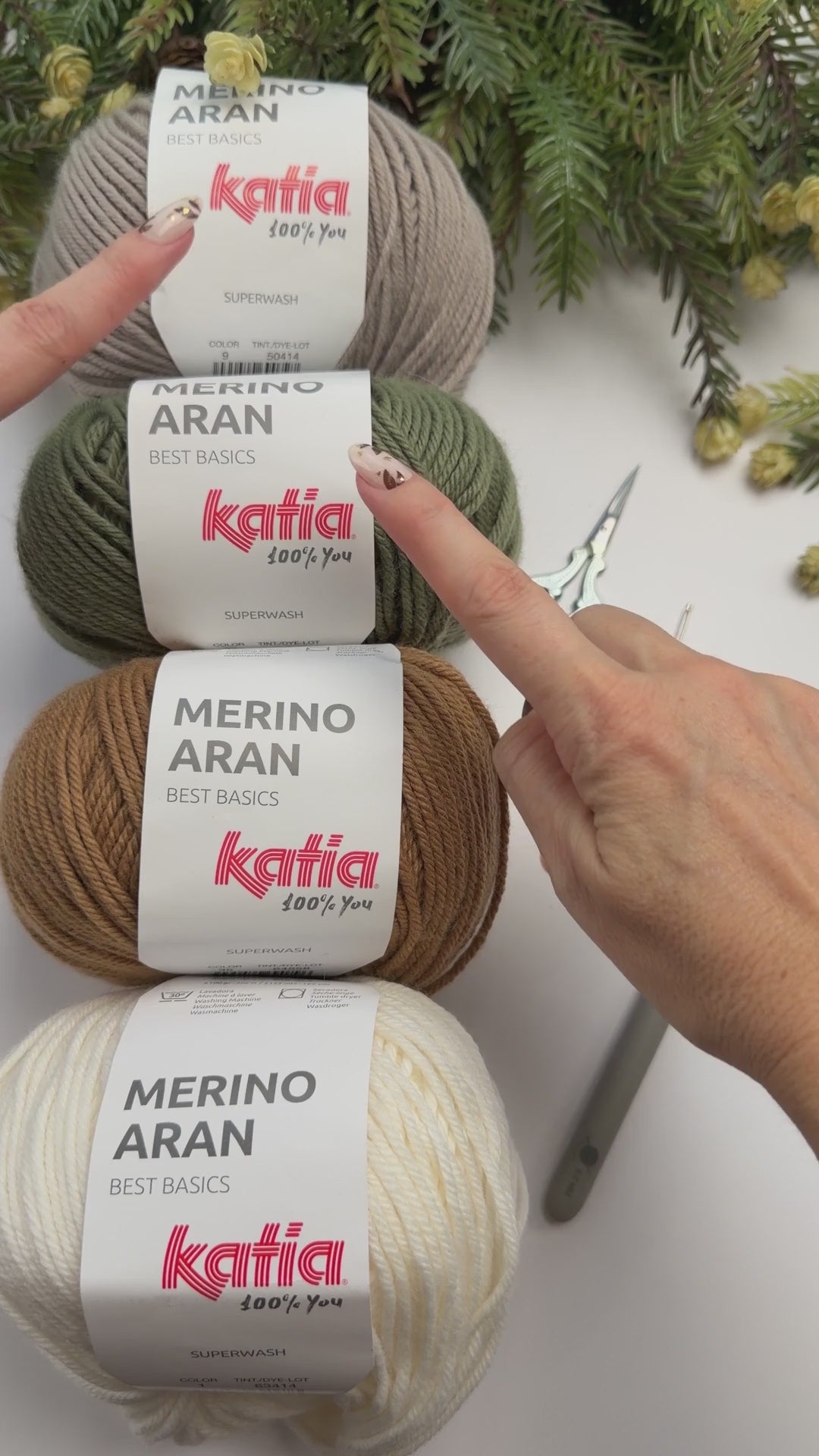 Video of the Katia Merino Aran yarn used for the Ripple Crochet Ruana