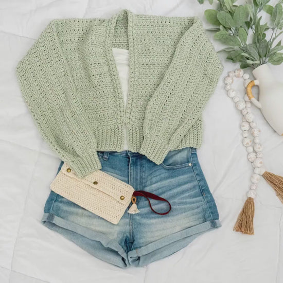 CROCHET PATTERN + VIDEO Get Comfy Cardigan Crochet Pattern, xs-5x sizes, Cardigan Crochet Pattern, Video Tutorial Incl. Crop or Long Cardi.