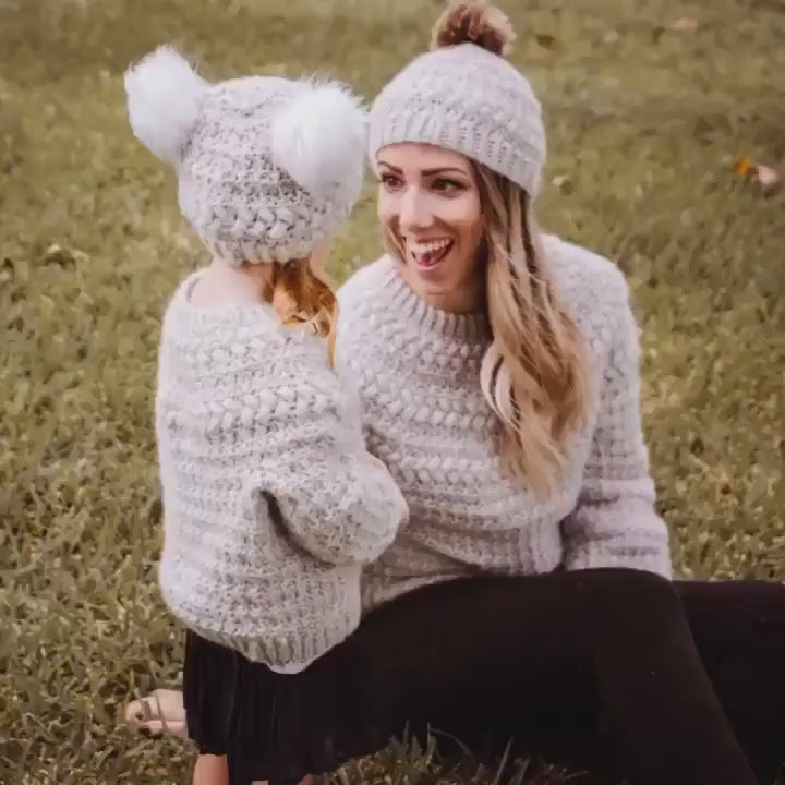 CROCHET PATTERN + VIDEO Macchiato Child Sweater Crochet Pattern, Sizes Baby, Toddler, Child, Teen, 1-16 Years, Video Tutorial Included