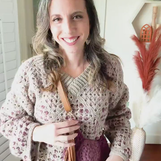 CROCHET PATTERN + VIDEO Crochet Granny Square Cardigan & Sweater Pattern in Sizes xs to 5X and Includes a Video Tutorial + Charts