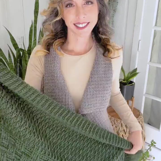 CROCHET PATTERN + VIDEO Totally Textured Crochet Blanket Pattern, Instant Pdf Download, 16 Size Options with Video Tutorial