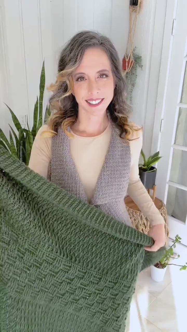 CROCHET PATTERN + VIDEO Totally Textured Crochet Blanket Pattern, Instant Pdf Download, 16 Size Options with Video Tutorial