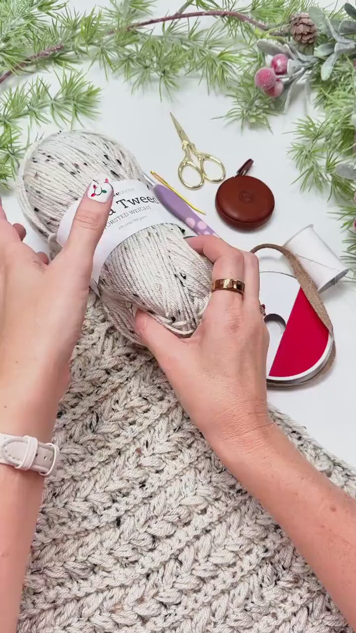 CROCHET PATTERN + VIDEO Wheat Stitch™ Crochet Tree Skirt Cozy Handmade Christmas Decor, Heirloom Quality, Farmhouse Chic Holiday Accent